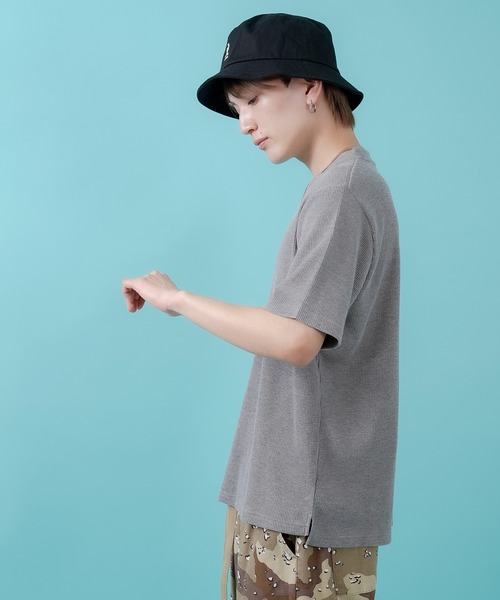 SIDEWAY STANCE(サイドウェイスタンス)の「【SIDEWAY STANCE】ワッフル クルー ネック 半袖Tシャツ(Tシャツ/カットソー・メンズ・杢グレー/ホワイト/ブラック・SMALL/X-LARGE/LARGE/MEDIUM)」の12枚目の写真