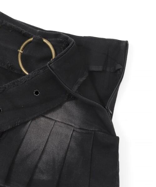 dispark（ディスパーク）の「DISPARK/フリンジベルト付きプリーツデニムミニスカート（デニムスカート・レディース・ブラック/ライトインディゴブルー・FREE）」の17枚目の写真