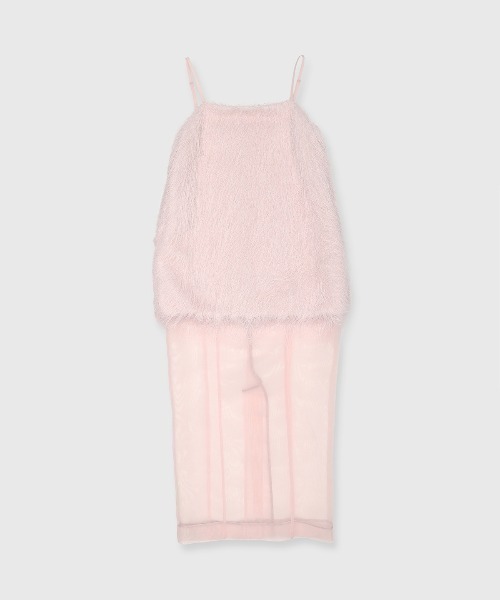 白金よつば 95㎝ ピンク ワンピース セール】FRINGE BOXY CAMIDRESS/フリンジボクシーキャミドレス