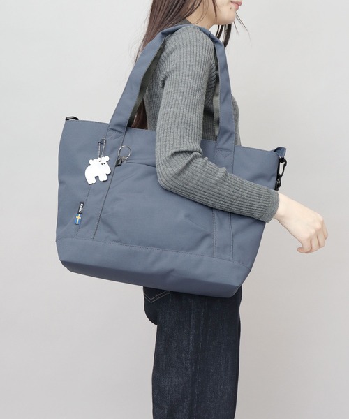 軽量 撥水 ポリエステル 大容量 ショルダーベルト付き トートバッグ A4