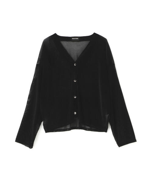 DANKE SCHON（ダンケシェーン）の「DankeSchon/ダンケシェーン/MESH VELOR CARDIGAN（カーディガン/ボレロ・メンズ・ブラック/グレー・F）」の5枚目の写真