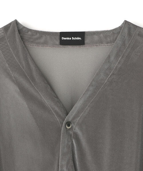 DANKE SCHON（ダンケシェーン）の「DankeSchon/ダンケシェーン/MESH VELOR CARDIGAN（カーディガン/ボレロ・メンズ・ブラック/グレー・F）」の18枚目の写真
