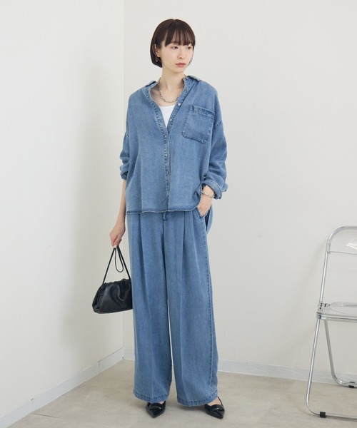 Paradise Picnic（パラダイスピクニック）の「ROSIEE テンセルデニムシャツ（シャツ/ブラウス・レディース・ブルー/ブラック・FREE）」の8枚目の写真