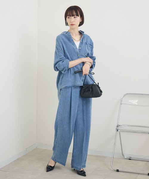 Paradise Picnic（パラダイスピクニック）の「ROSIEE テンセルデニムシャツ（シャツ/ブラウス・レディース・ブルー/ブラック・FREE）」の7枚目の写真