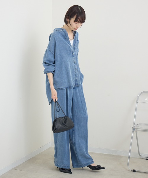 Paradise Picnic（パラダイスピクニック）の「ROSIEE テンセルデニムシャツ（シャツ/ブラウス・レディース・ブルー/ブラック・FREE）」の6枚目の写真