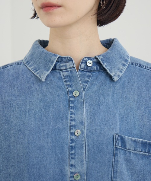Paradise Picnic（パラダイスピクニック）の「ROSIEE テンセルデニムシャツ（シャツ/ブラウス・レディース・ブルー/ブラック・FREE）」の18枚目の写真