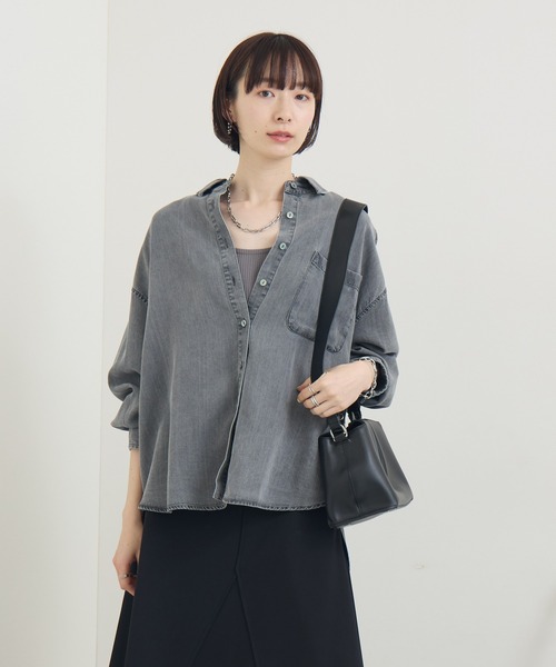 Paradise Picnic（パラダイスピクニック）の「ROSIEE テンセルデニムシャツ（シャツ/ブラウス・レディース・ブルー/ブラック・FREE）」の10枚目の写真