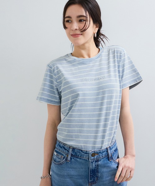 GUESS JEANS(ゲスジーンズ)の「【GUESS(ゲス)】REG YD STRIPE TEE(Tシャツ/カットソー・レディース・グレー系その他・FREE)」の9枚目の写真