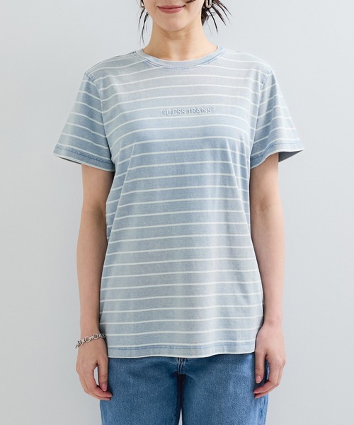 GUESS JEANS(ゲスジーンズ)の「【GUESS(ゲス)】REG YD STRIPE TEE(Tシャツ/カットソー・レディース・グレー系その他・FREE)」の8枚目の写真