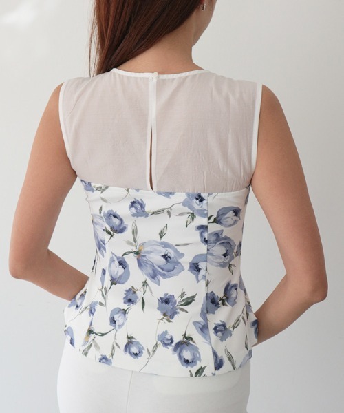 AMBIENT（アンビエント）の「シアードッキングフレアトップス（シャツ/ブラウス・レディース・ブルー/コーラル・S/M）」の6枚目の写真