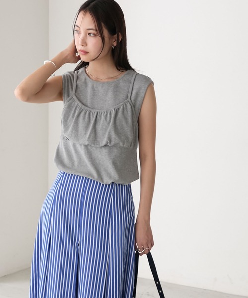 forksy.（フォルクシー）の「【forksy.】レイヤードギャザーリブタンクトップ（タンクトップ・レディース・レッド/杢グレー/ブラック・FREE）」の20枚目の写真