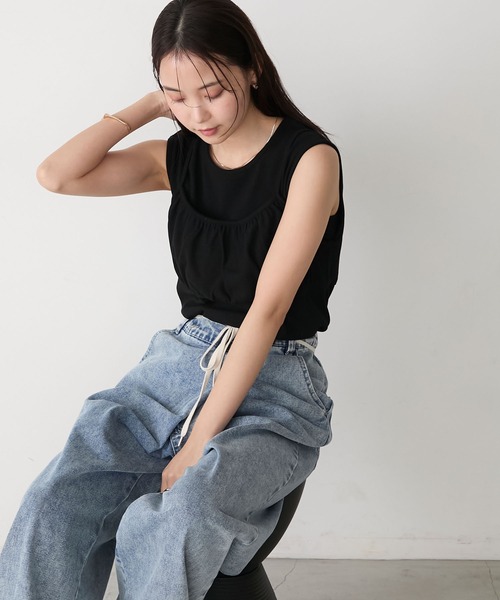 forksy.（フォルクシー）の「【forksy.】レイヤードギャザーリブタンクトップ（タンクトップ・レディース・レッド/杢グレー/ブラック・FREE）」の11枚目の写真