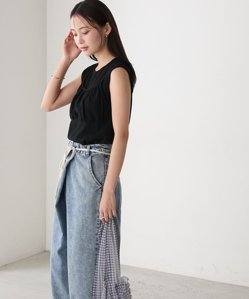 forksy.（フォルクシー）の「【forksy.】レイヤードギャザーリブタンクトップ（タンクトップ・レディース・レッド/杢グレー/ブラック・FREE）」の7枚目の写真