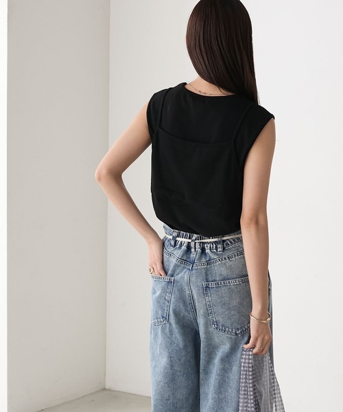 forksy.（フォルクシー）の「【forksy.】レイヤードギャザーリブタンクトップ（タンクトップ・レディース・レッド/杢グレー/ブラック・FREE）」の6枚目の写真