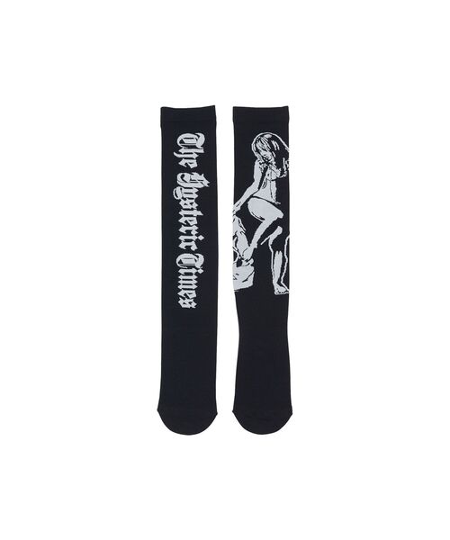 HYSTERIC GLAMOUR（ヒステリックグラマー）の「HYSTERIC TIMES シアーハイソックス（ソックス/靴下・レディース・グレー/ブラック/ホワイト・FREE）」の3枚目の写真