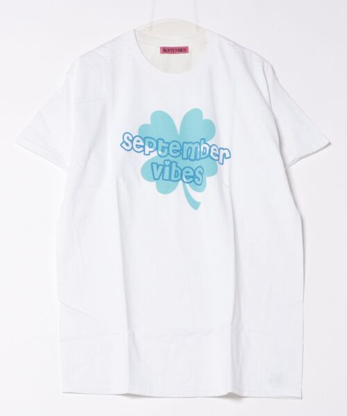 September(セプテンバー)の「/SEPTEMBER(セプテンバー)/vides T(Tシャツ/カットソー・レディース・ホワイト/ピンク・SMALL/MEDIUM)」の1枚目の写真