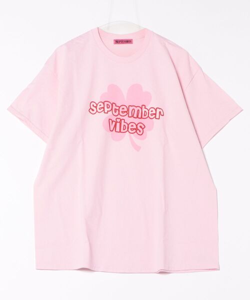 September(セプテンバー)の「/SEPTEMBER(セプテンバー)/vides T(Tシャツ/カットソー・レディース・ホワイト/ピンク・SMALL/MEDIUM)」の2枚目の写真