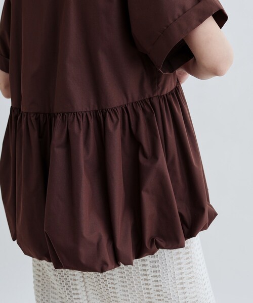 GALLEST（ギャレスト）の「バルーンペプラムハーフ袖ブラウス（シャツ/ブラウス・レディース・ブラウン系/ブラック/オレンジ系/ホワイト・38）」の16枚目の写真