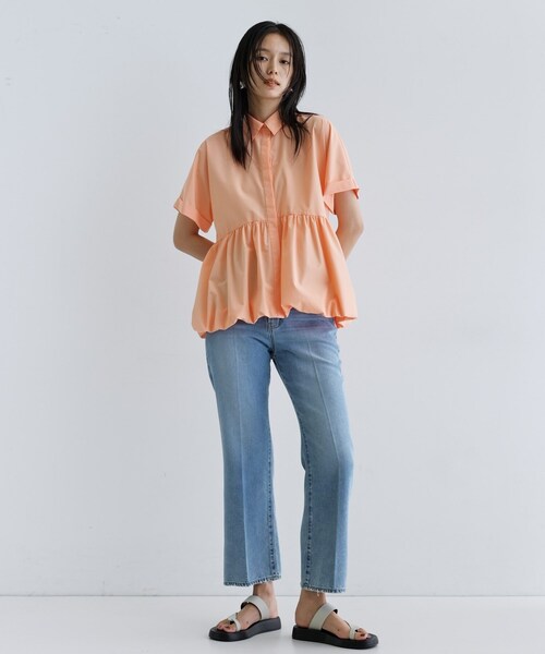 GALLEST（ギャレスト）の「バルーンペプラムハーフ袖ブラウス（シャツ/ブラウス・レディース・ブラウン系/ブラック/オレンジ系/ホワイト・38）」の17枚目の写真