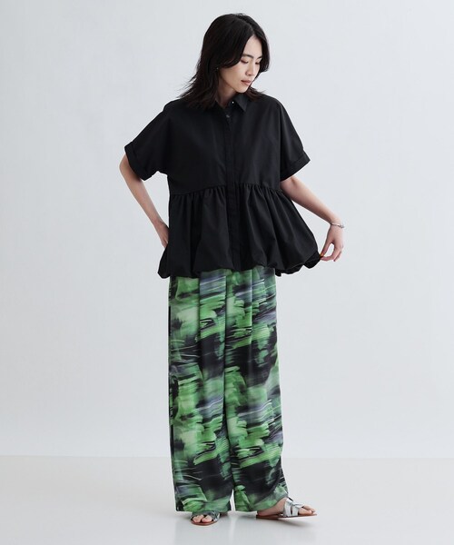 GALLEST（ギャレスト）の「バルーンペプラムハーフ袖ブラウス（シャツ/ブラウス・レディース・ブラウン系/ブラック/オレンジ系/ホワイト・38）」の21枚目の写真