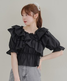 フリルクロスブラウス