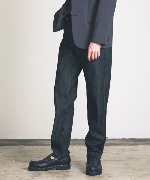 Magine（マージン）の「レギュラーテーパードデニム（デニムパンツ・メンズ・インディゴブルー/キナリ/ブラック・マルチサイズ）」の9枚目の写真