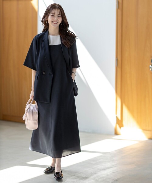 ANY SIS（エニィスィス）の「【接触冷感・速乾・UVカット・洗える】スイートクール キャミワンピース（ワンピース・レディース・ネイビー系/ベージュ系/黄土色系・2）」の7枚目の写真