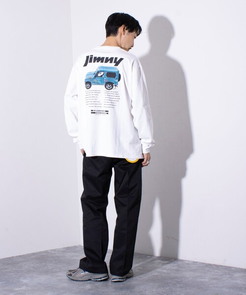 WILDERNESS EXPERIENCE（ウィルダネスエクスペリエンス）の「【WILDERNESS EXPERIENCE×JIMNY】別注バックプリント 長袖Tシャツ ロンT（Tシャツ/カットソー・メンズ・オフホワイト/インディゴブルー/ブラック・M/L）」の12枚目の写真