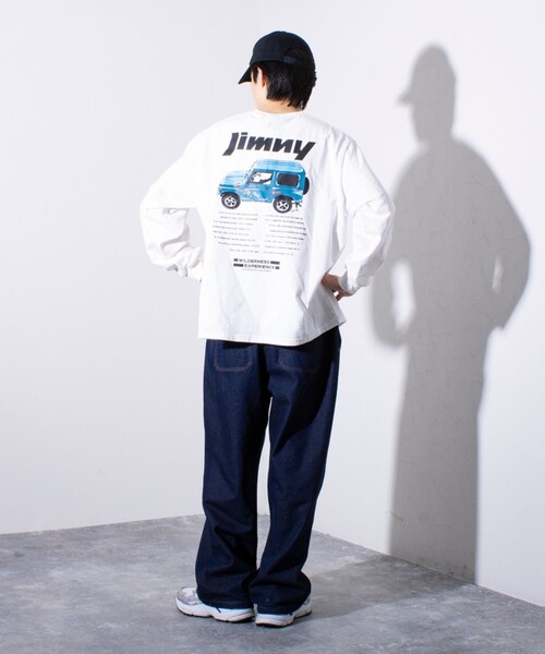 WILDERNESS EXPERIENCE（ウィルダネスエクスペリエンス）の「【WILDERNESS EXPERIENCE×JIMNY】別注バックプリント 長袖Tシャツ ロンT（Tシャツ/カットソー・メンズ・オフホワイト/インディゴブルー/ブラック・M/L）」の14枚目の写真