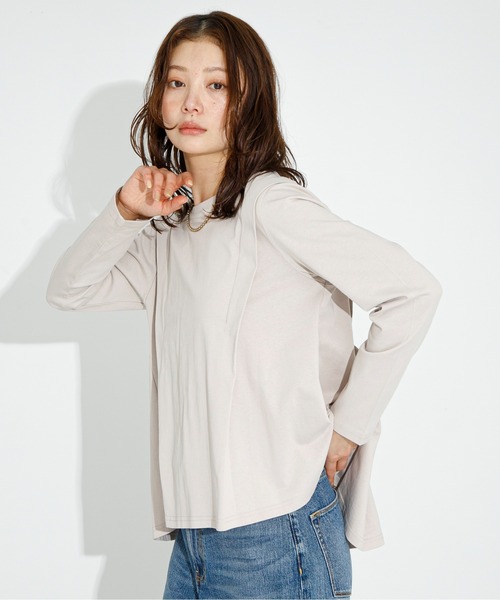 URBAN RESEARCH Sonny Label（アーバンリサーチサニーレーベル）の「バックタックフレアカットプルオーバー（Tシャツ/カットソー・レディース・オフホワイト/チャコールグレー/ベージュ系その他・FREE）」の15枚目の写真