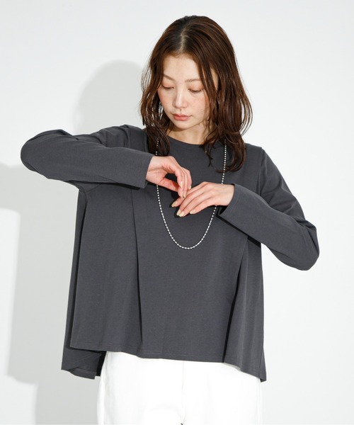 URBAN RESEARCH Sonny Label（アーバンリサーチサニーレーベル）の「バックタックフレアカットプルオーバー（Tシャツ/カットソー・レディース・オフホワイト/チャコールグレー/ベージュ系その他・FREE）」の21枚目の写真