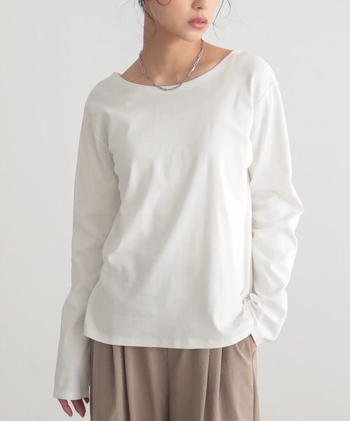 for/c(フォーシー)の「バックツイストロンT【サスティナブル】(Tシャツ/カットソー・レディース・ブラック/オフホワイト・M/L)」の12枚目の写真
