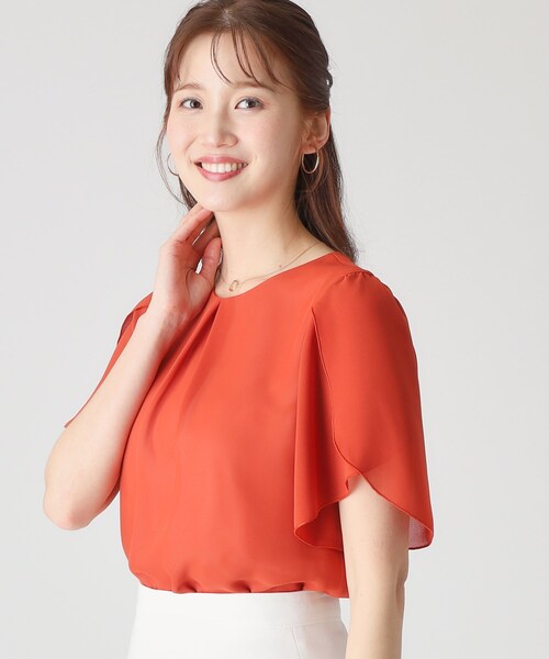 COUP DE CHANCE(クードシャンス)の「【洗える/日本製】チューリップ袖ブラウス(シャツ/ブラウス・レディース・ブラック/ホワイト/オレンジ/ブルー系その他・34/36/38/40)」の1枚目の写真