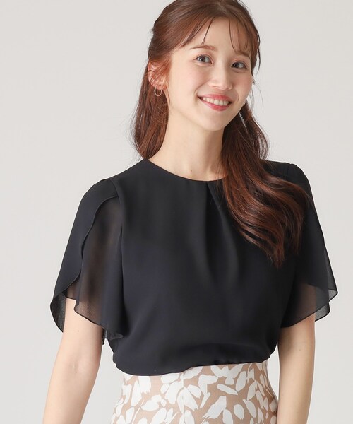 COUP DE CHANCE(クードシャンス)の「【洗える/日本製】チューリップ袖ブラウス(シャツ/ブラウス・レディース・ブラック/ホワイト/オレンジ/ブルー系その他・34/36/38/40)」の3枚目の写真