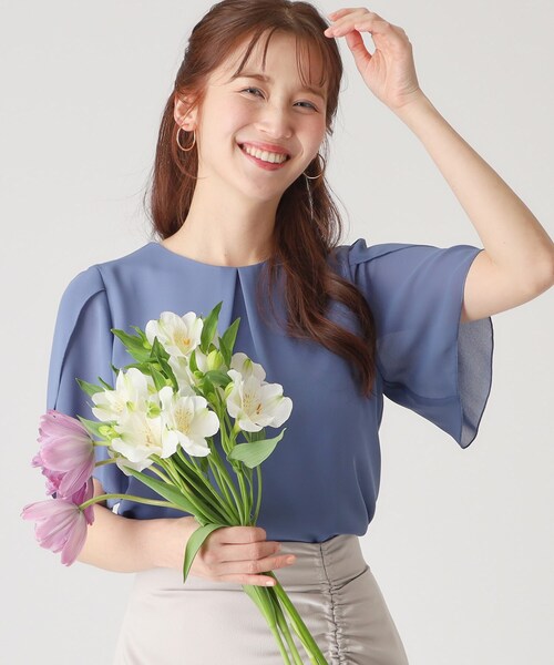 COUP DE CHANCE(クードシャンス)の「【洗える/日本製】チューリップ袖ブラウス(シャツ/ブラウス・レディース・ブラック/ホワイト/オレンジ/ブルー系その他・34/36/38/40)」の5枚目の写真