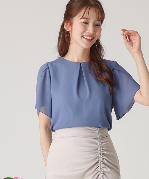 COUP DE CHANCE(クードシャンス)の「【洗える/日本製】チューリップ袖ブラウス(シャツ/ブラウス・レディース・ブラック/ホワイト/オレンジ/ブルー系その他・34/36/38/40)」の6枚目の写真