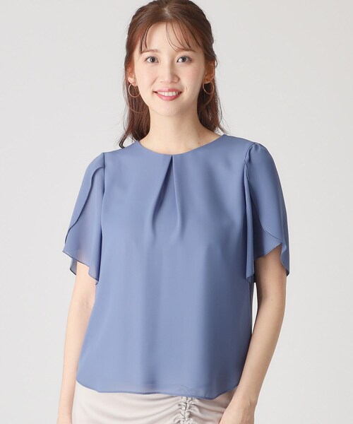 COUP DE CHANCE(クードシャンス)の「【洗える/日本製】チューリップ袖ブラウス(シャツ/ブラウス・レディース・ブラック/ホワイト/オレンジ/ブルー系その他・34/36/38/40)」の9枚目の写真