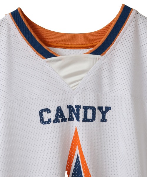 Candy Stripper（キャンディストリッパー）の「STAR FOOTBALL DOCKING ワンピース（ワンピース・レディース・オフホワイト/ライトブルー/ネイビー・FREE）」の10枚目の写真