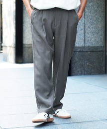 jiggys shop | リネンライク ドライタッチ セミワイド ウェストアジャストベルト 1タックパンツ(その他パンツ)