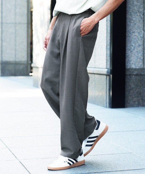 jiggys shop(ジギーズショップ)の「リネンライク ドライタッチ セミワイド ウェストアジャストベルト 1タックパンツ(その他パンツ・メンズ・グレー/グレー系その他・LARGE/MEDIUM/X-LARGE/SMALL)」の7枚目の写真