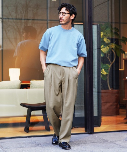 jiggys shop(ジギーズショップ)の「リネンライク ドライタッチ セミワイド ウェストアジャストベルト 1タックパンツ(その他パンツ・メンズ・グレー/グレー系その他・LARGE/MEDIUM/X-LARGE/SMALL)」の3枚目の写真