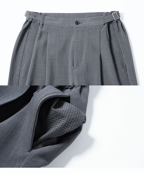 jiggys shop(ジギーズショップ)の「リネンライク ドライタッチ セミワイド ウェストアジャストベルト 1タックパンツ(その他パンツ・メンズ・グレー/グレー系その他・LARGE/MEDIUM/X-LARGE/SMALL)」の14枚目の写真