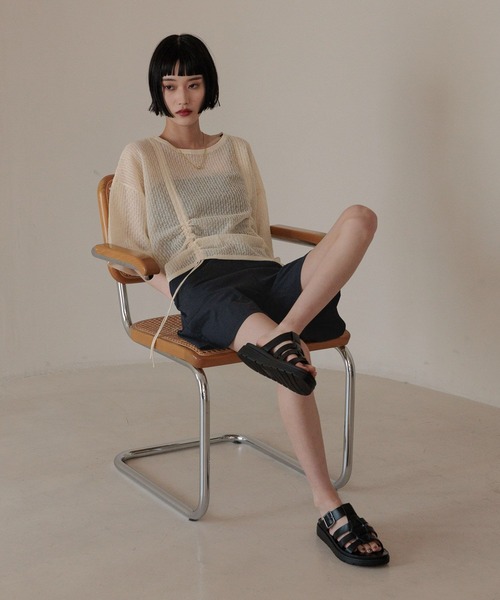 LOWRYS FARM（ローリーズファーム）の「オーシャンパシフィック／ラッシュショーツ 292211（ラッシュガード・レディース・ブラック/カーキ・FREE）」の7枚目の写真