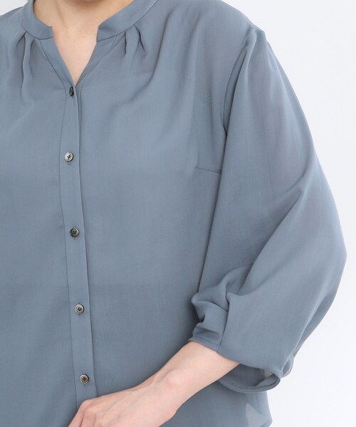 【夏SALE／接触冷感／マシンウォッシュ可／セットアップ可】スリーブディティールブラウス 夏SALE／接触冷感／マシンウォッシュ可／セットアップ可