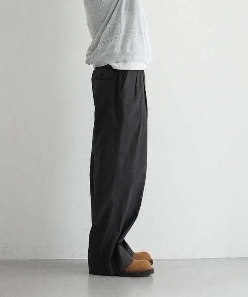 WhoWhat（フーワット）の「who what 2TUCK TROUSERS（スラックス・メンズ・ブラック・SMALL/MEDIUM）」の2枚目の写真
