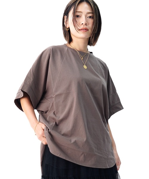 UNDICI・NOVE(ウンディッチノーベ)の「【AECA BLANC】アエカブラン/オーガニックコットン コクーンプルオーバー(Tシャツ/カットソー・レディース・ホワイト/ブラウン・M)」の18枚目の写真