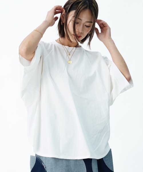 UNDICI・NOVE(ウンディッチノーベ)の「【AECA BLANC】アエカブラン/オーガニックコットン コクーンプルオーバー(Tシャツ/カットソー・レディース・ホワイト/ブラウン・M)」の17枚目の写真