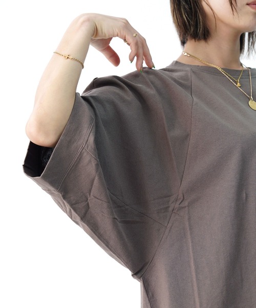 UNDICI・NOVE(ウンディッチノーベ)の「【AECA BLANC】アエカブラン/オーガニックコットン コクーンプルオーバー(Tシャツ/カットソー・レディース・ホワイト/ブラウン・M)」の12枚目の写真