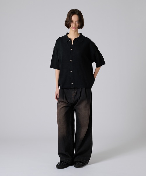 ONCILY（オンシェリー）の「OVER DYE CURVE DENIM PANTS/ オーバーダイカーブデニムパンツ（デニムパンツ・メンズ・ライトインディゴブルー/インディゴブルー/ブラック・LARGE/SMALL/MEDIUM）」の7枚目の写真