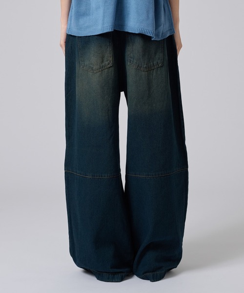 ONCILY（オンシェリー）の「OVER DYE CURVE DENIM PANTS/ オーバーダイカーブデニムパンツ（デニムパンツ・メンズ・ライトインディゴブルー/インディゴブルー/ブラック・LARGE/SMALL/MEDIUM）」の19枚目の写真